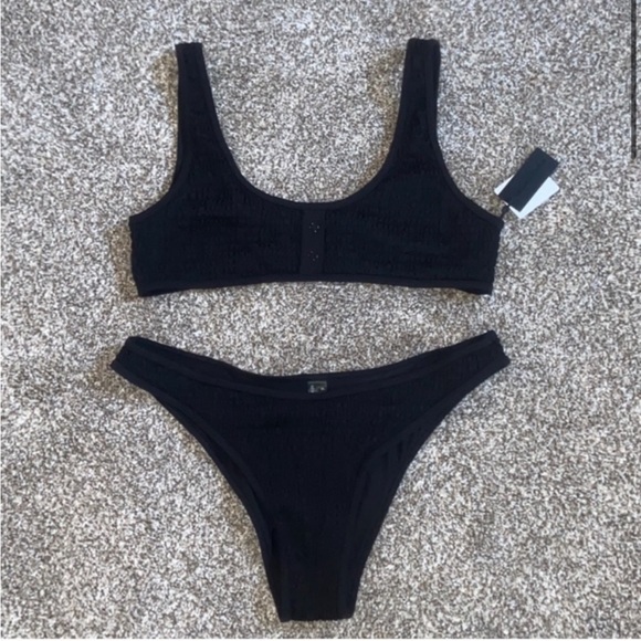 Kendal + Kylie Henley Black Bikini - Picture 3 of 10